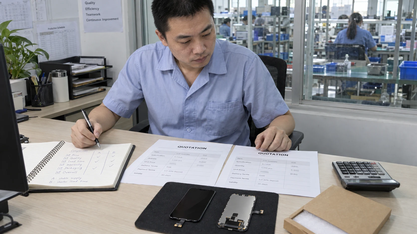 iPhone LCD factory quotations compared with replacement screen samples iPhone LCD factory quotations compared with replacement screen samples